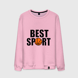 Свитшот хлопковый мужской Лучший спорт баскетбол, цвет: светло-розовый