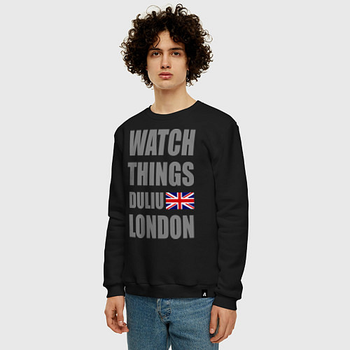 Мужской свитшот Watch Things Duliu London / Черный – фото 3