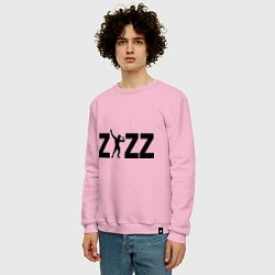 Свитшот хлопковый мужской Zyzz, цвет: светло-розовый — фото 2