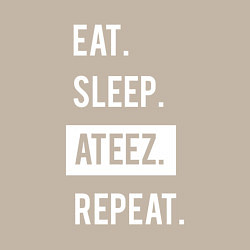 Свитшот хлопковый мужской ЕСТЬ СПАТЬ ATEEZ ПОВТОРИТЬ, цвет: миндальный — фото 2