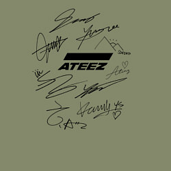 Свитшот хлопковый мужской Ateez автографы, цвет: авокадо — фото 2