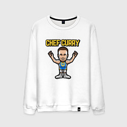 Свитшот хлопковый мужской Chef Curry, цвет: белый