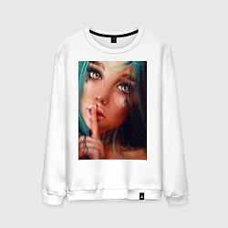 Свитшот хлопковый мужской Тс-с-с!, цвет: белый