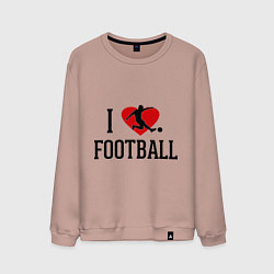 Свитшот хлопковый мужской I love football, цвет: пыльно-розовый
