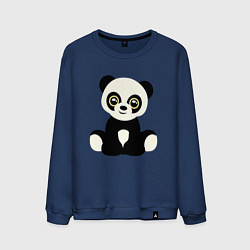 Свитшот хлопковый мужской Милая панда, цвет: тёмно-синий