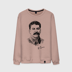 Свитшот хлопковый мужской Товарищ Сталин, цвет: пыльно-розовый