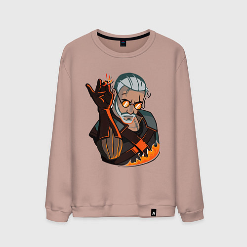 Мужской свитшот Ведьмак / Пыльно-розовый – фото 1