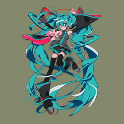 Свитшот хлопковый мужской Hatsune Miku Expo, цвет: авокадо — фото 2