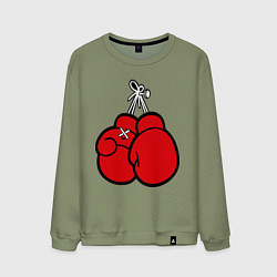 Свитшот хлопковый мужской Боксерские перчатки, цвет: авокадо