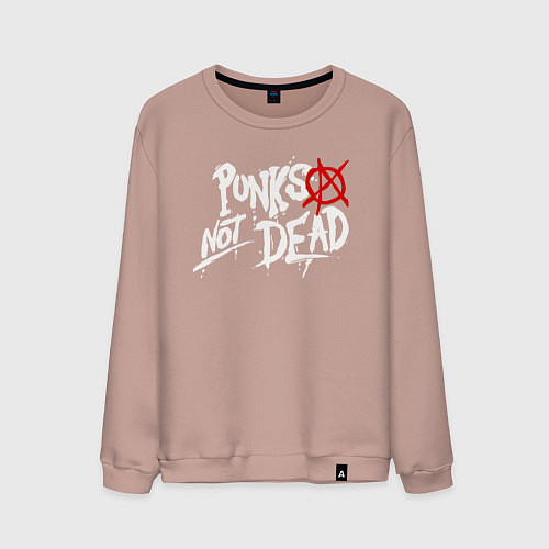 Мужской свитшот Punks not dead / Пыльно-розовый – фото 1