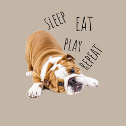 Свитшот хлопковый мужской Sleep Eat Play Repeat Бульдог, цвет: миндальный — фото 2