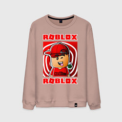 Свитшот хлопковый мужской ROBLOX, цвет: пыльно-розовый