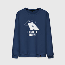 Мужской свитшот I want to believe кот