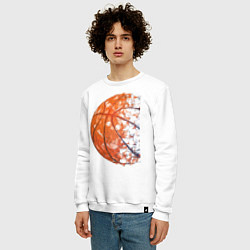 Свитшот хлопковый мужской BasketBall Style, цвет: белый — фото 2