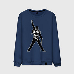 Свитшот хлопковый мужской Queen - The Show Must Go On, цвет: тёмно-синий