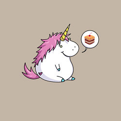 Свитшот хлопковый мужской Пухленький единорог, цвет: миндальный — фото 2