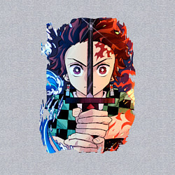 Свитшот хлопковый мужской KIMETSU NO YAIBA, цвет: меланж — фото 2