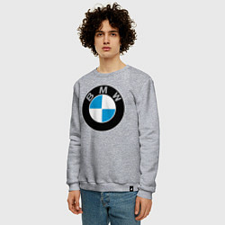Свитшот хлопковый мужской BMW, цвет: меланж — фото 2