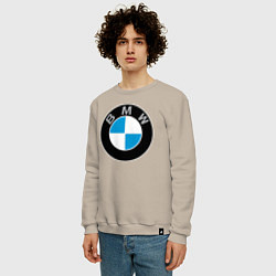 Свитшот хлопковый мужской BMW, цвет: миндальный — фото 2