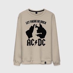 Свитшот хлопковый мужской Let there be rock, цвет: миндальный