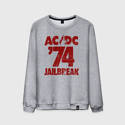 Свитшот хлопковый мужской ACDC 74 jailbreak, цвет: меланж