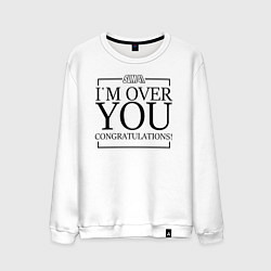 Свитшот хлопковый мужской Im over you, цвет: белый