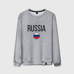Свитшот хлопковый мужской Россия, цвет: меланж