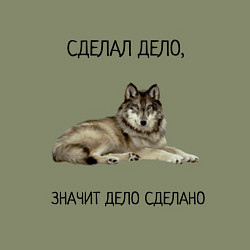 Свитшот хлопковый мужской Волк, цвет: авокадо — фото 2
