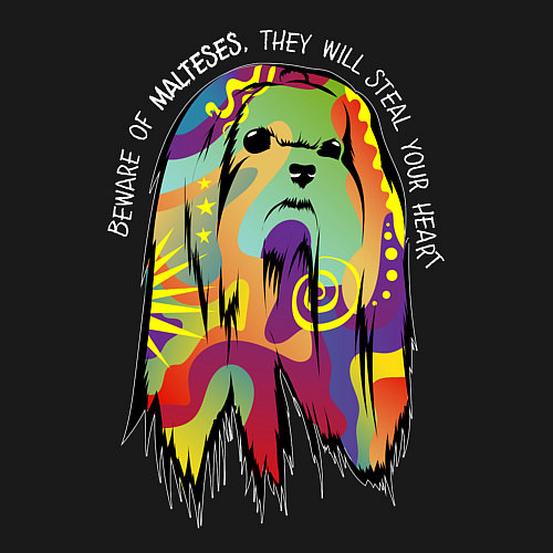 Мужской свитшот Берегись болонок! / Черный – фото 3