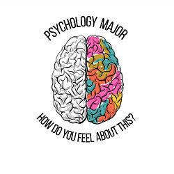 Свитшот хлопковый мужской Psyhology major, цвет: белый — фото 2