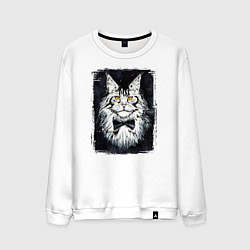 Свитшот хлопковый мужской Hello kittys!, цвет: белый
