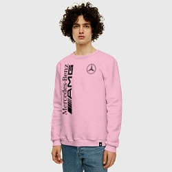 Свитшот хлопковый мужской MERCEDES-BENZ AMG, цвет: светло-розовый — фото 2