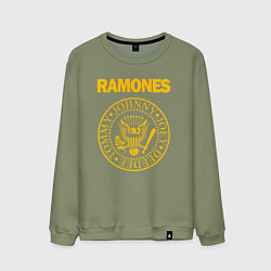 Свитшот хлопковый мужской RAMONES, цвет: авокадо