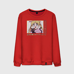 Свитшот хлопковый мужской Sailor Moon Usagi Tsukino Luna, цвет: красный