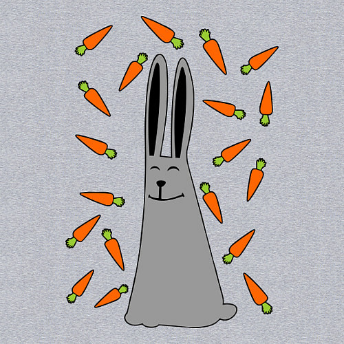 Мужской свитшот Кролик в морковке / Меланж – фото 3