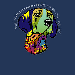 Свитшот хлопковый мужской Берегись курцхаара, цвет: тёмно-синий — фото 2