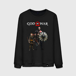 Свитшот хлопковый мужской GOD OF WAR, цвет: черный