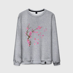 Свитшот хлопковый мужской Розовая сакура, цвет: меланж