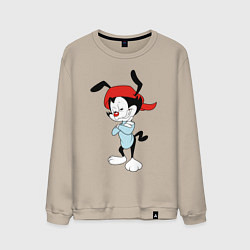 Свитшот хлопковый мужской Вакко Уорнер Animaniacs, цвет: миндальный