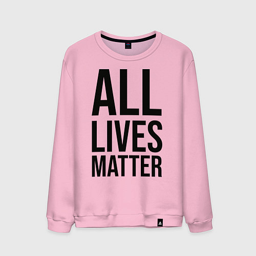 Мужской свитшот ALL LIVES MATTER / Светло-розовый – фото 1