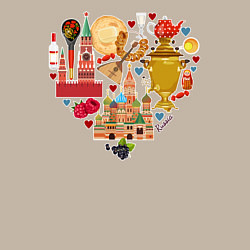 Свитшот хлопковый мужской LOVE RUSSIA, цвет: миндальный — фото 2