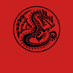 Свитшот хлопковый мужской Дракон узор-мозаика, цвет: красный — фото 2