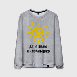 Свитшот хлопковый мужской Я знаю, я солнышко, цвет: меланж