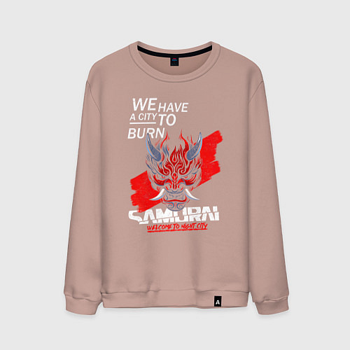 Мужской свитшот WELCOME TO NIGHT CITY / Пыльно-розовый – фото 1