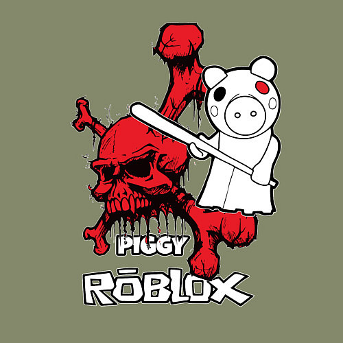 Мужской свитшот Свинка Пигги из Roblox / Авокадо – фото 3