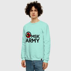 Свитшот хлопковый мужской Omsk army цвета мятный — фото 2