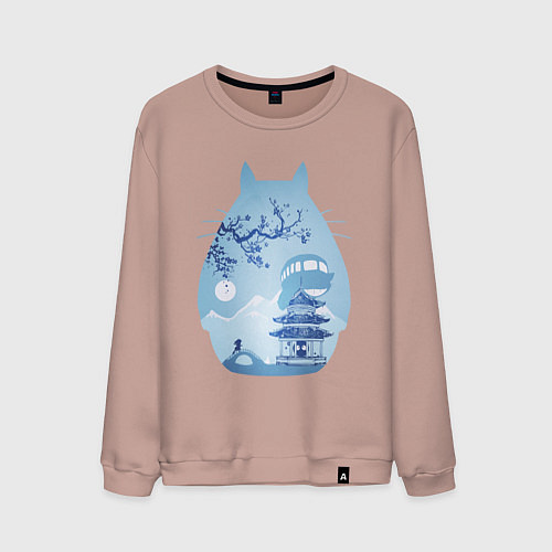 Мужской свитшот Тоторо Миядзаки / Пыльно-розовый – фото 1