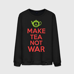 Свитшот хлопковый мужской Make tea not war, цвет: черный