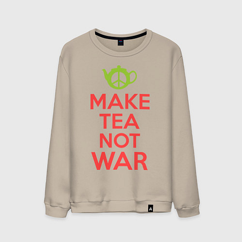 Мужской свитшот Make tea not war / Миндальный – фото 1