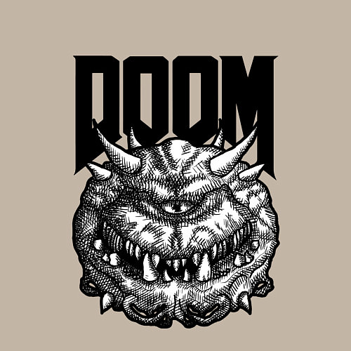 Мужской свитшот КАКОДЕМОН DOOM Z / Миндальный – фото 3